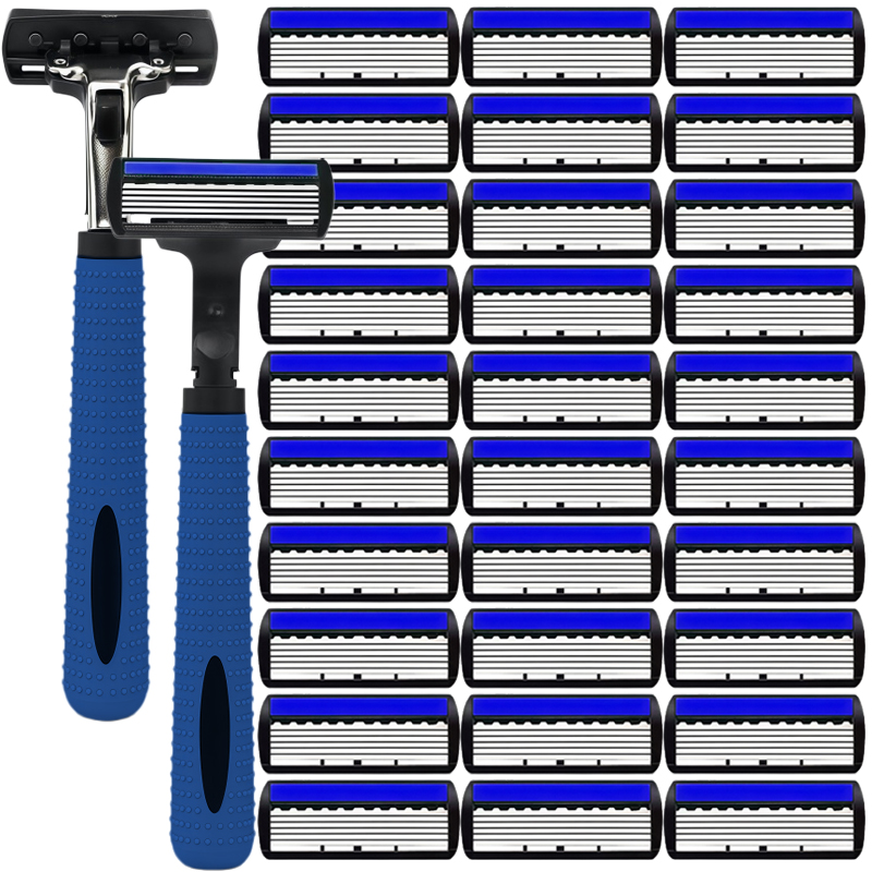 Safety Razor Handle - Lâmina de Barbeador de Segurança Masculino,