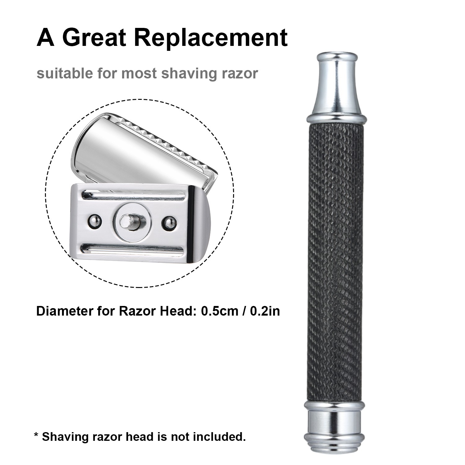 Punho de barbear de aço inoxid - Safety Razor Handle avaliação e preço